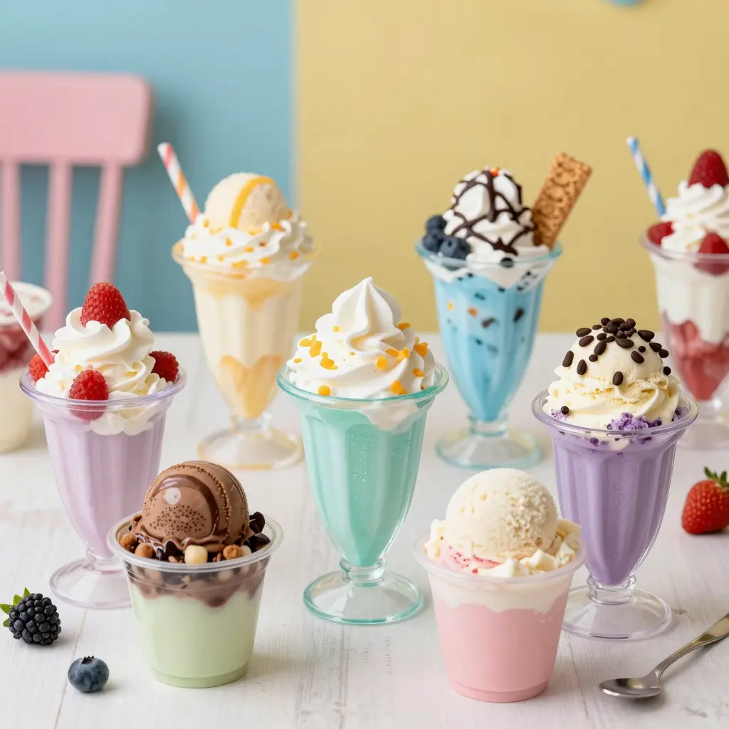 Different Types of Plastic Disposable Sundae Cups