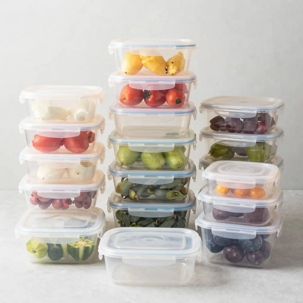 Assorted Rectangular Plastic Containers