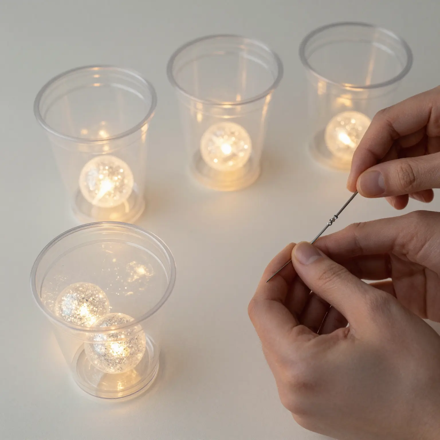 Step-by-step process of making sparkle balls