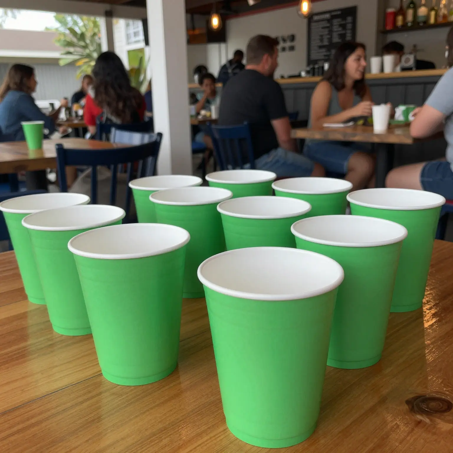 Green Disposable 12oz Plastic Margarita Cups