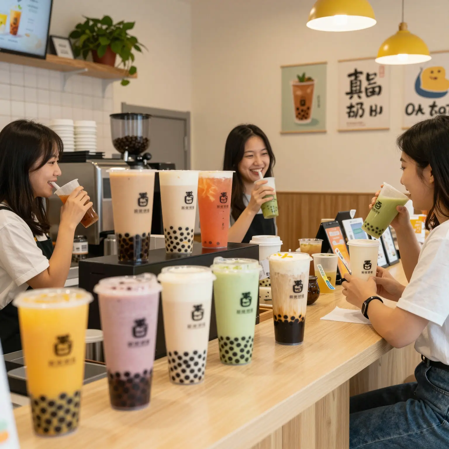 Vibrant Bubble Tea Shop